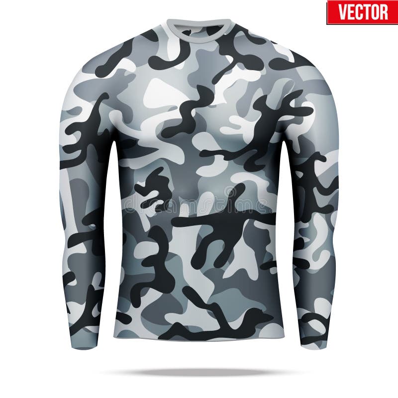 Sob a camisa da compressão da camada com a luva longa no estilo da camuflagem ilustração do vetor Sob a camisa da compressão da camada com a luva longa no estilo da camuflagem ilustração do vetor