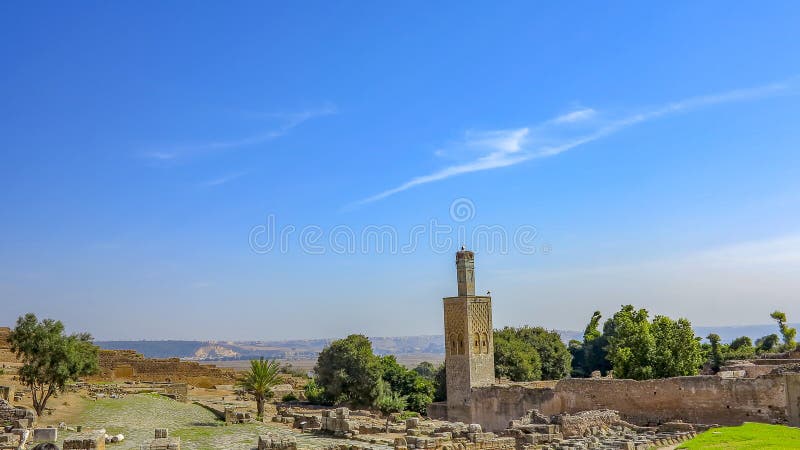 Sobras da cidade romana da necrópolis de Chellah rabat marrocos imagem de stock Sobras da cidade romana da necrópolis de Chellah rabat marrocos imagem de stock