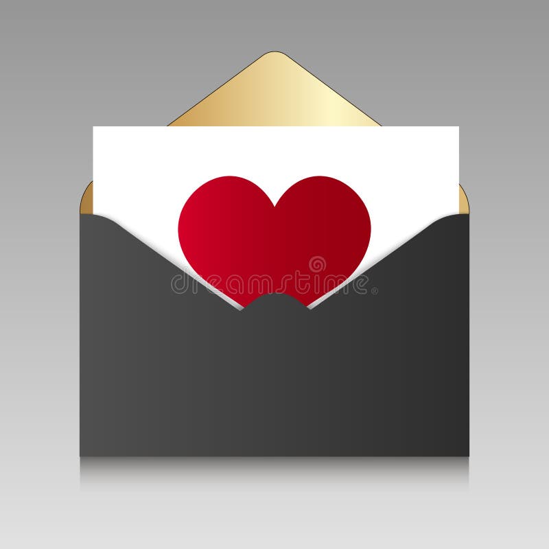 Sobre negro realista con el corazón aislado en un fondo Ilustración del vector libre illustration Sobre negro realista con el corazón aislado en un fondo Ilustración del vector libre illustration