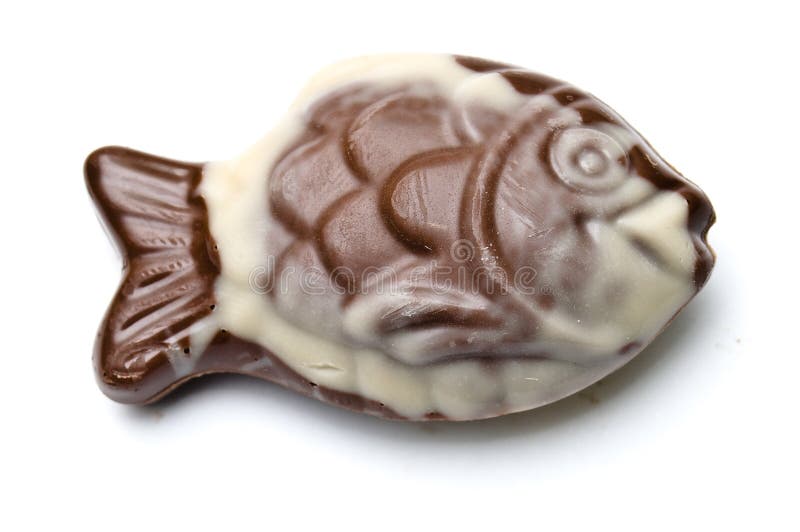 Sobremesa Dada Forma Peixes Do Chocolate Foto de Stock - Imagem de