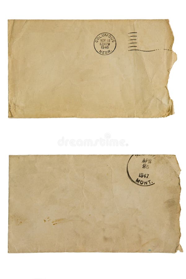 Sobres en blanco decolorados aislados fotografía de archivo libre de regalías Sobres en blanco decolorados aislados fotografía de archivo libre de regalías