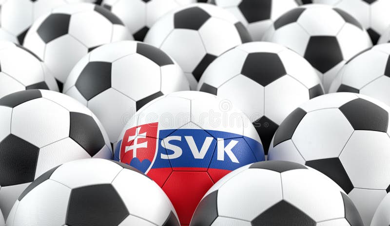 Soccer background. Soccer ball in Slovakia national colors royalty free illustration