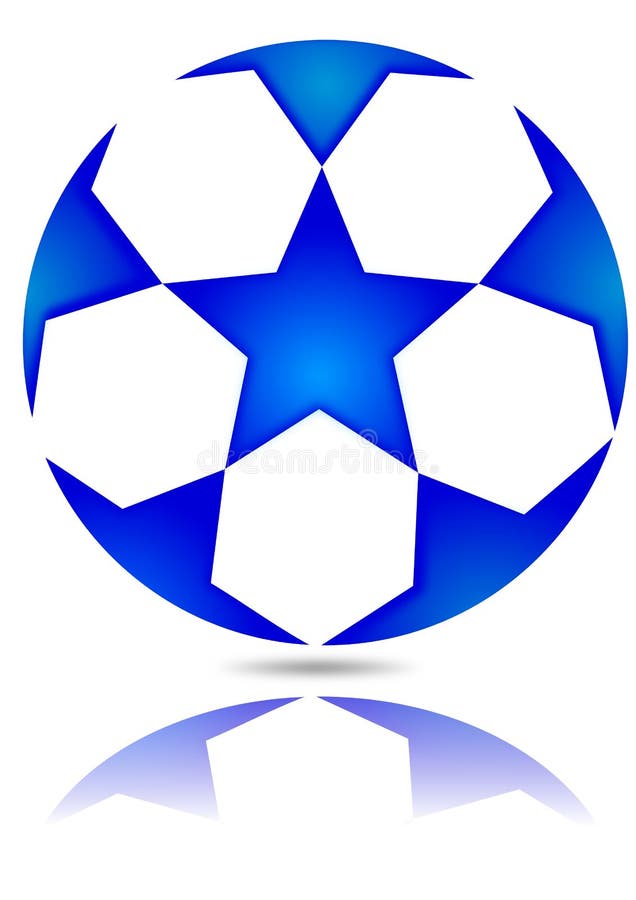 Soccer Ball with Blue Stars Stock Illustration - Illustration of ...