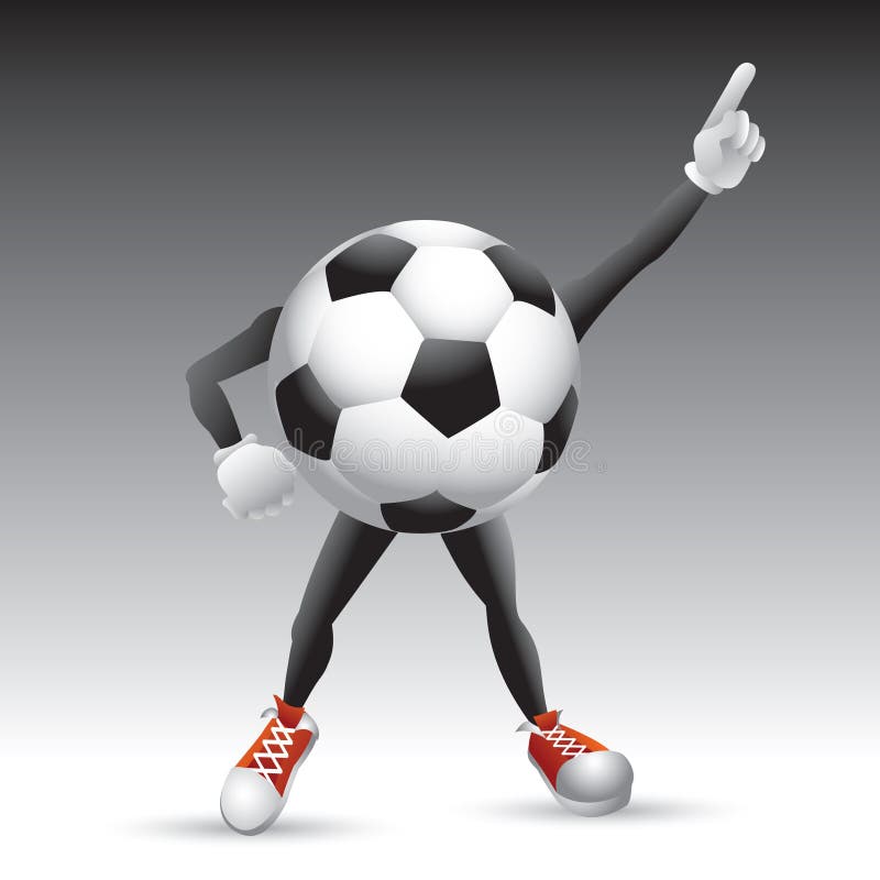 Soccer ball character striking a pose