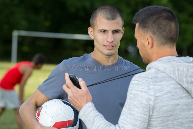 Soccer Ball and Coach during Training Stock Image Image of soccer