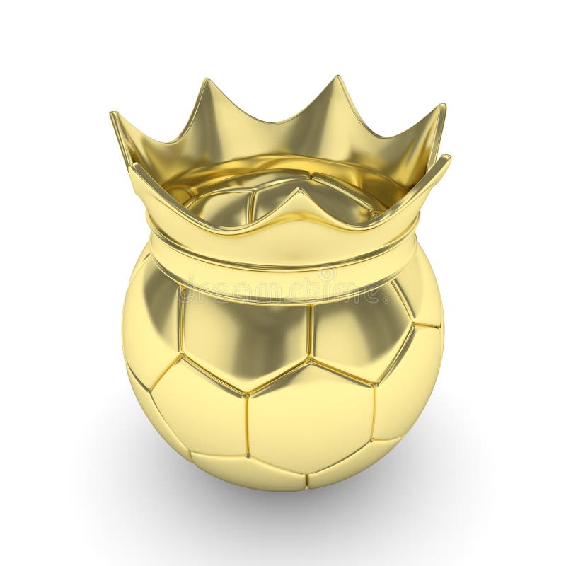 Soccer Ball with Crown. 3D Rendering. Stock Illustration Illustration