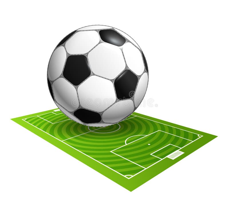 Soccer Ball on the Field Illustration Stock Vector Illustration of