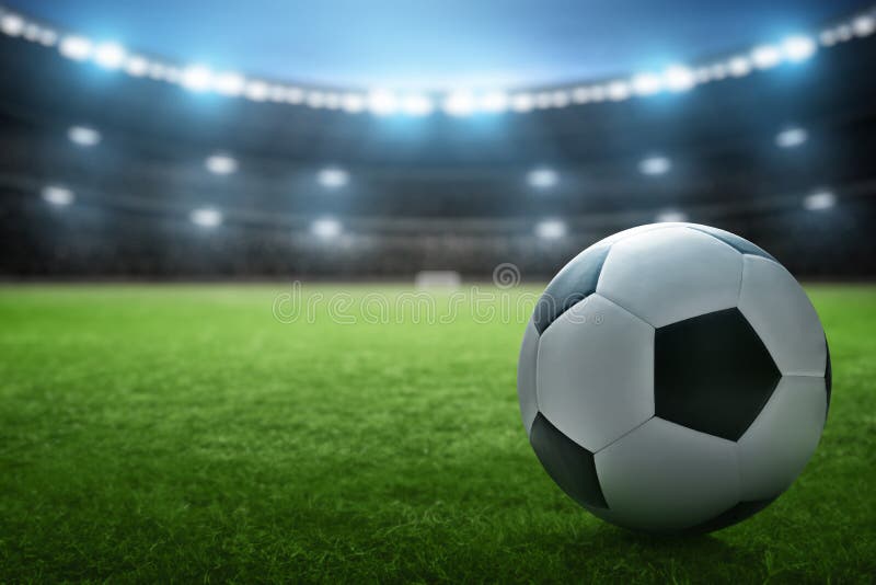 Soccer ball on the fields stock photo. Image of abstract 260315442
