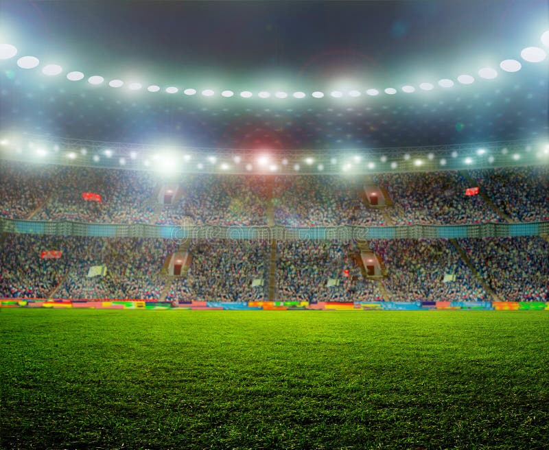 Soccer ball stock photo. Image of grass, floodlight, playground 40104372