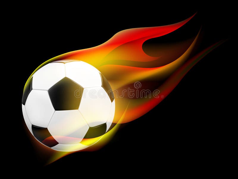 Soccer ball with Flames