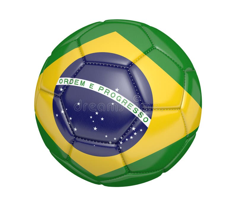 Soccer Ball, Or Football, With The Country Flag Of Brazil Stock ...