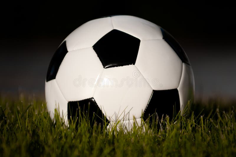 Soccer Ball on Grass stock photo. Image of green, football 14400356