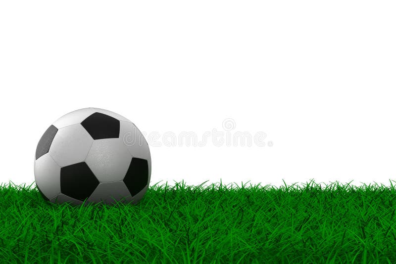 Soccer ball on grass stock illustration. Illustration of football