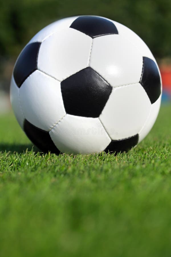 Soccer ball on grass stock photo. Image of black, soccer 28702628