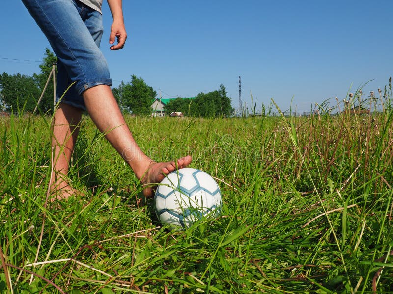 Soccer Ball on Green Field, Summer Sport Stock Image Image of