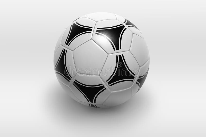 Un pallone da calcio, isolato su sfondo bianco.