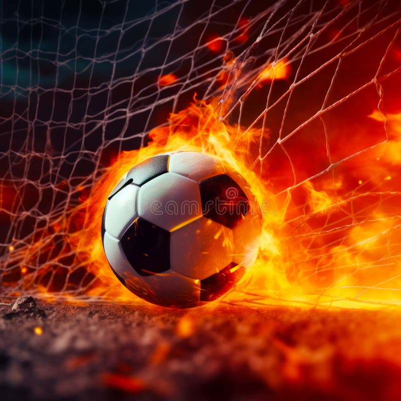 Kicking Soccer Ball Fire Stock Illustrations 78 Kicking Soccer Ball