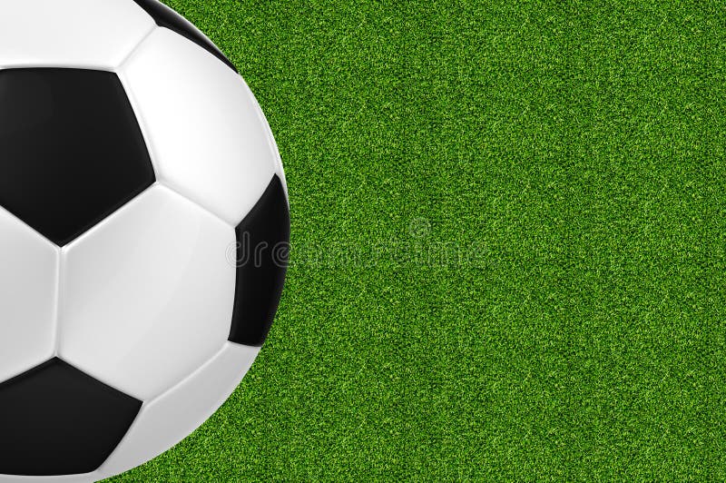 Soccer Ball Over Green Grass Stock Photo Image of meadow, growth