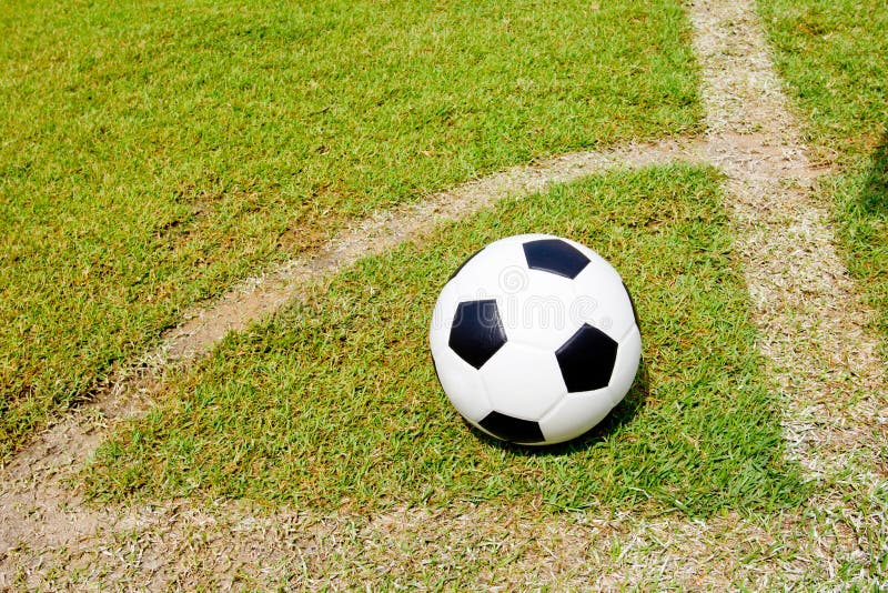 Soccer Ball Ready To Shoot in the Goal Stock Photo Image of black