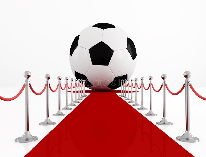 Soccer Ball on the Red Carpet Stock Illustration Illustration of