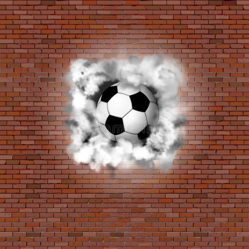 Soccer Ball Smoke Brick Wall Stock Vector Illustration of champion, smoke 109717911