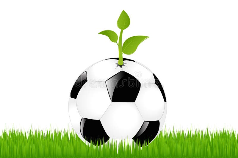 Soccer Ball With Sprout. Vector