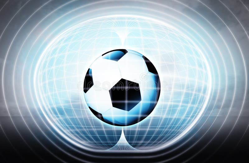 Soccer Ball Stuck in Energy Capsule As Science Project Stock