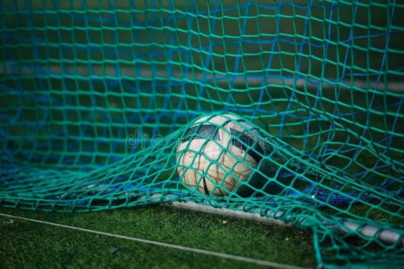 Soccer Ball Under Nets on the Field Stock Image Image of competition, nets 259530881
