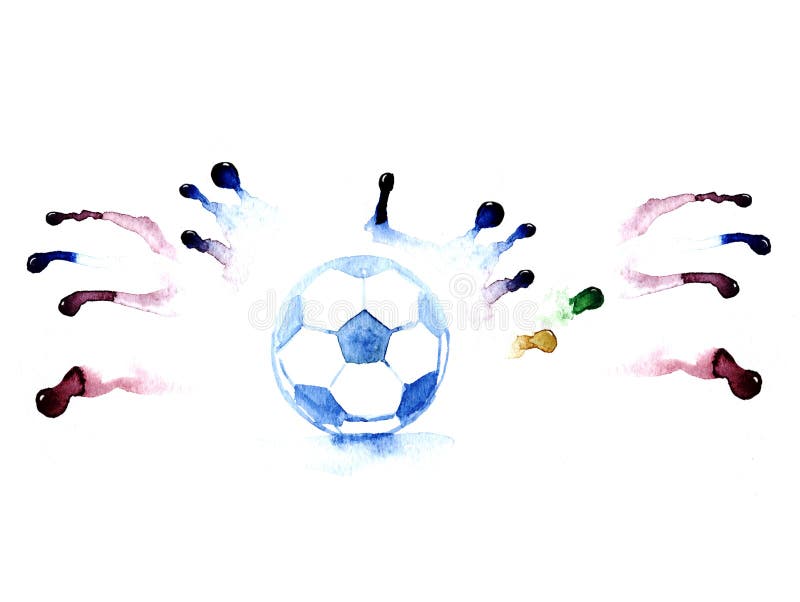 Soccer ball watercolor. stock illustration. Illustration of hobbies