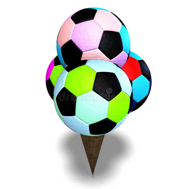 Soccer Balls in an Ice Cream Cone Stock Illustration Illustration of