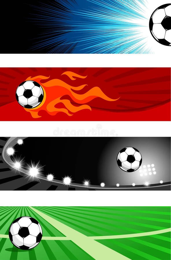 Soccer banners stock vector. Image of ball, background 14362839