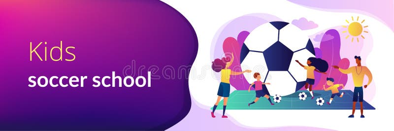 Soccer Camp Concept Landing Page. Stock Vector - Illustration of ...