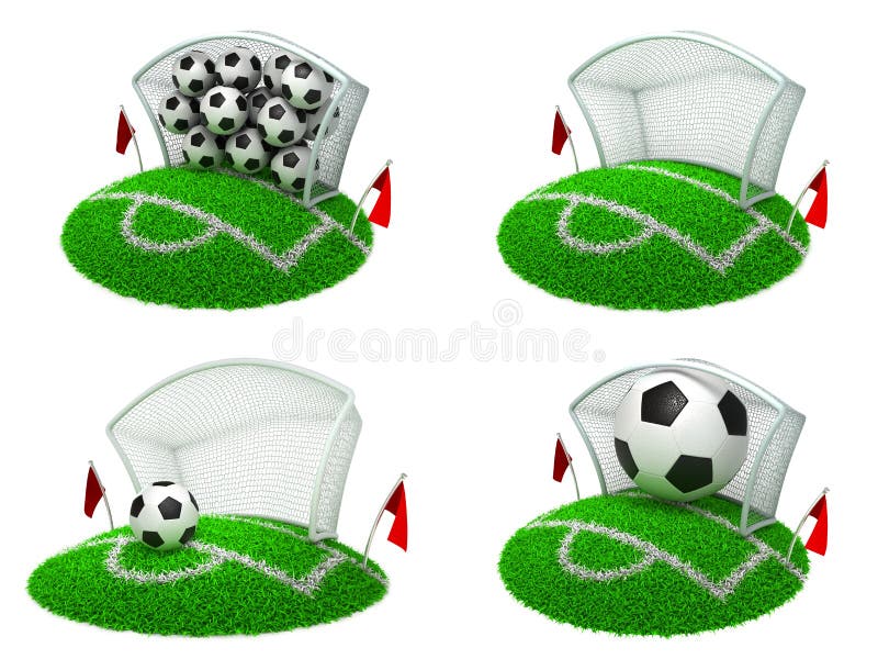 Soccer Concepts - Set of 3D Illustrations.