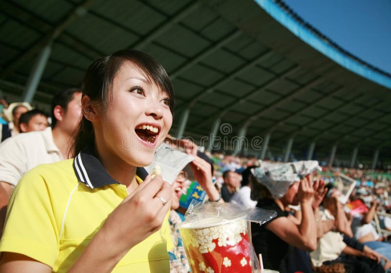 Soccer fan stock image. Image of isolated, fans, girl 3177389