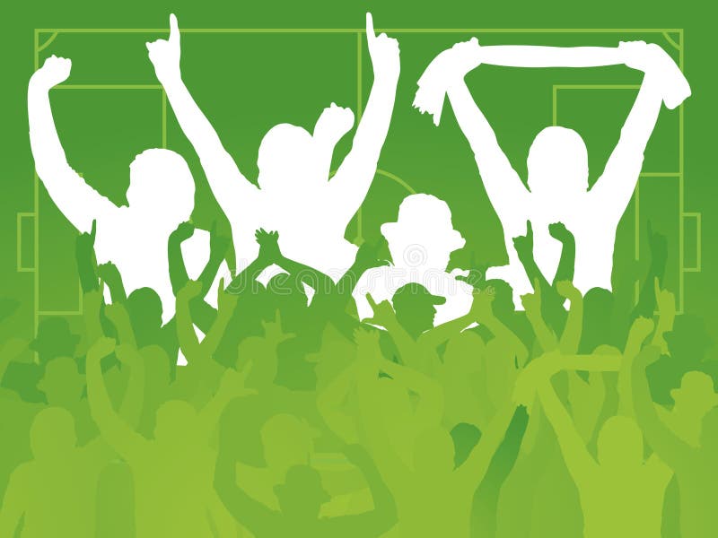 Soccer Fans stock vector. Illustration of hands, green 4366128