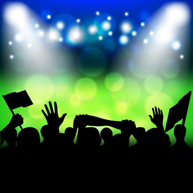 Soccer Fans on Stadium Vector Background Stock Vector Illustration of