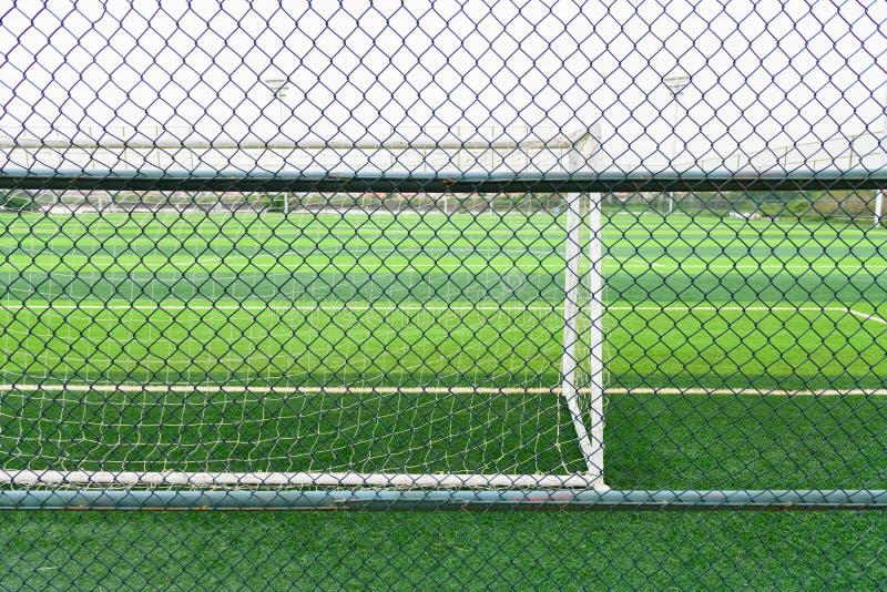 Soccer Field Behind The Fence Stock Image Image of sport, stadium