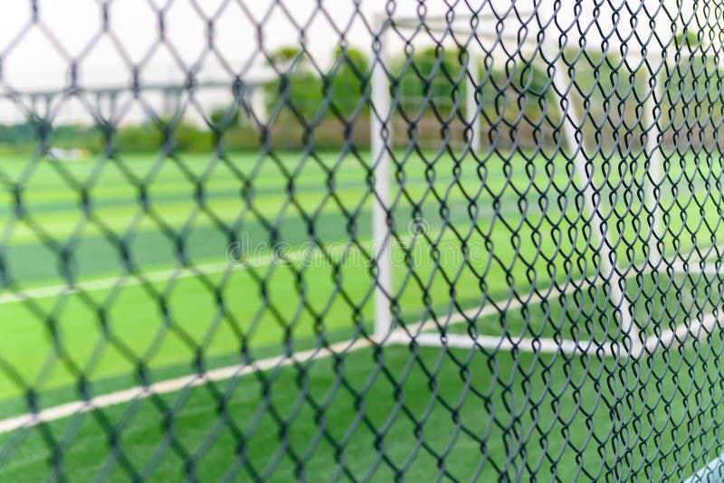 Soccer Field Behind The Fence Stock Photo Image of access, background