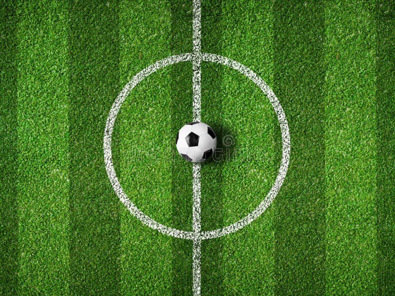 Soccer Field Center And Ball Top View Stock Illustration Illustration