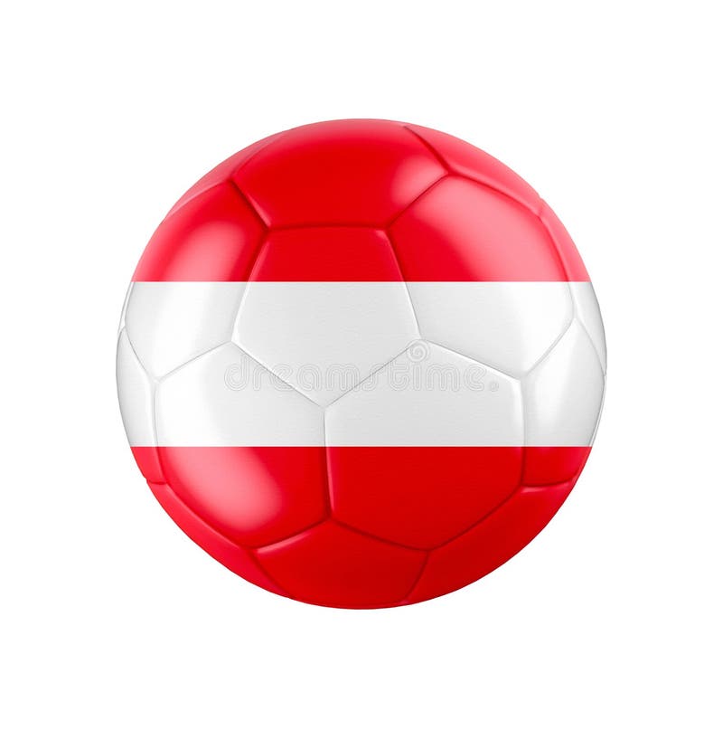 Soccer football ball with flag of Austria