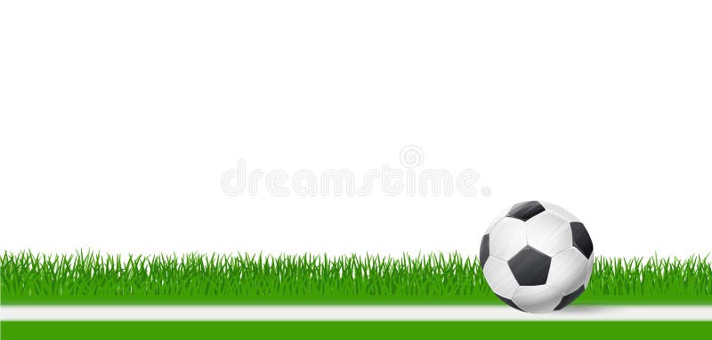 Soccer Football Ball on Green Grass Over White Background Stock Vector -  Illustration of exercise, landscape: 73323372