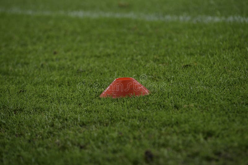 Soccer football field training equipment royalty free stock image