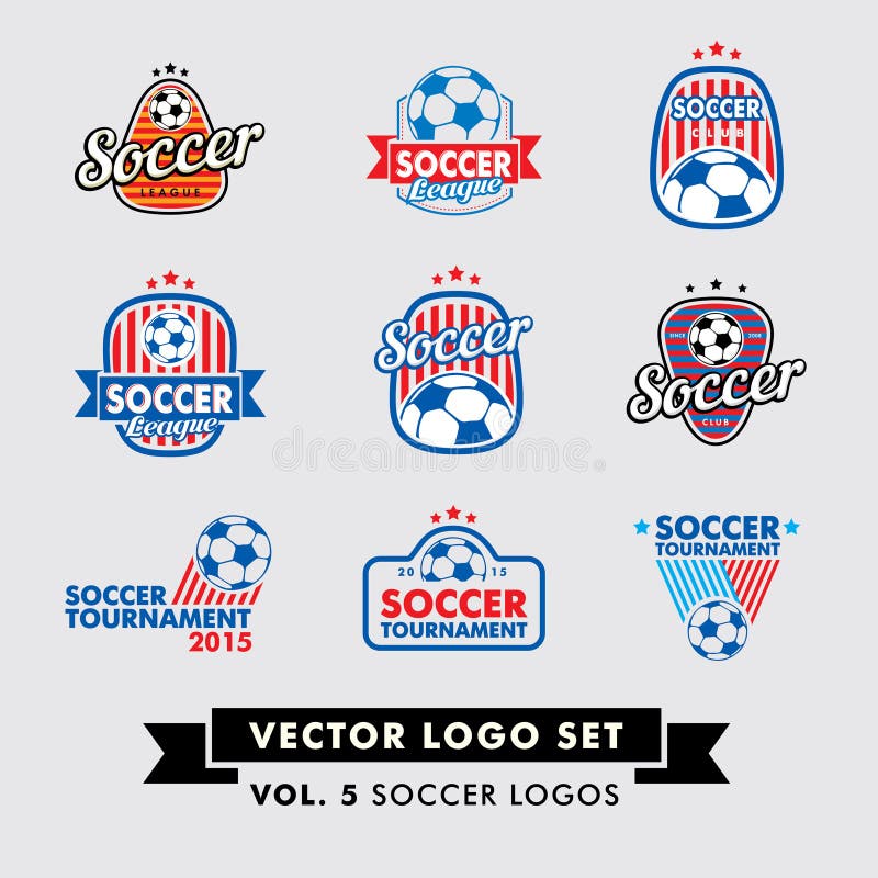 Set of Soccer Kit or Football Jersey Template for Football Club. Flat  Football Logo on Blue Label Stock Vector - Illustration of jersey, crest:  86528799