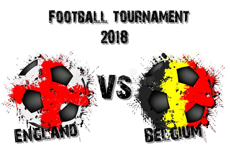 Soccer Game England Vs Belgium Stock Vector - Illustration of group