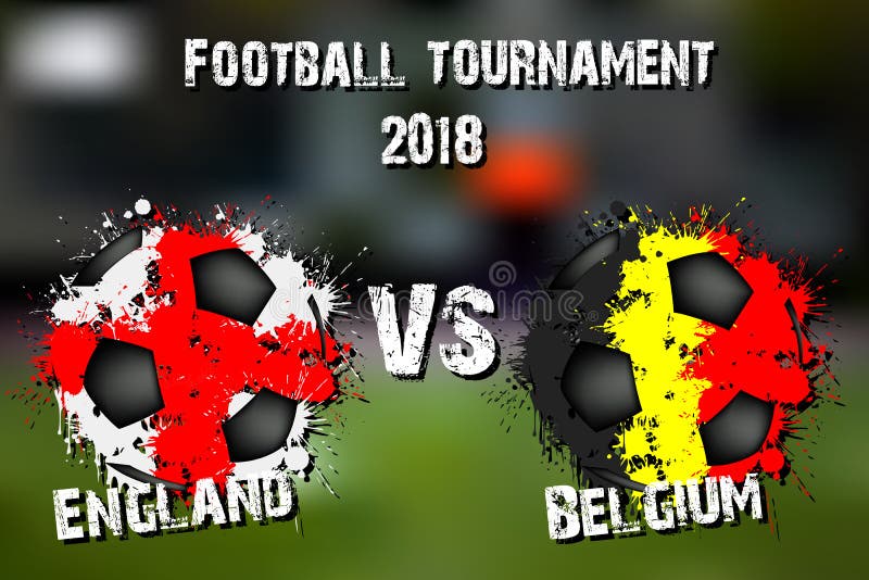 Soccer Game England Vs Belgium Stock Vector - Illustration of profile