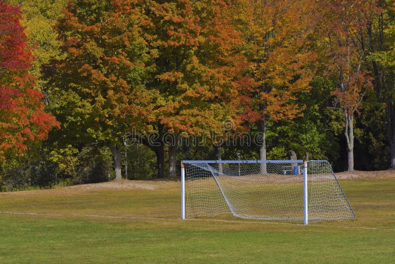 Soccer goal in the Fall. stock photo. Image of field - 27143258