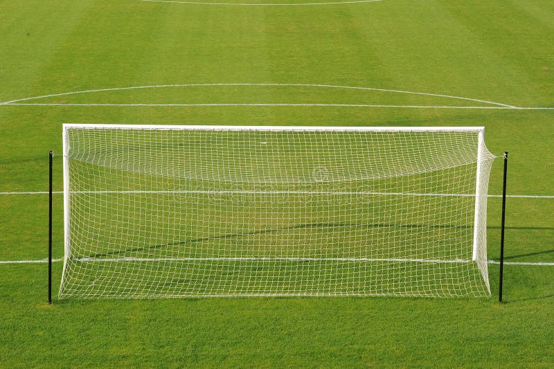 Soccer goal on field stock image. Image of nature, lines 21000099