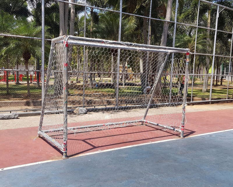 Soccer Goal Post on Concrete Floor at Court Stock Photo Image of
