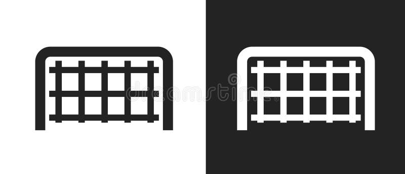 Soccer goal post simple icon pictogram vector graphic set, football gate black white sign symbol isolated silhouette shape minimal vector illustration