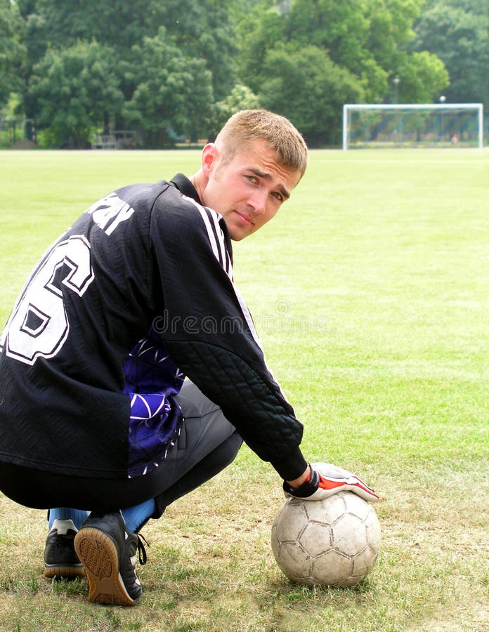 Youth Football Player Running with Parachute. Soccer Football